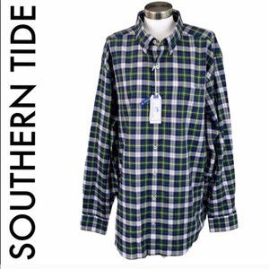 SOUTHERN TIDE NWT MEN’S BLUE GREEN YELLOW SHIRT S‎